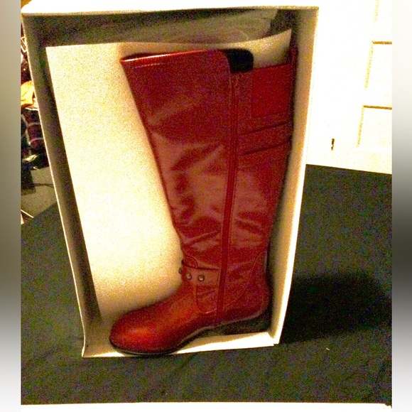 Buckle Riding Boot Red Size 10 - Picture 3 of 9